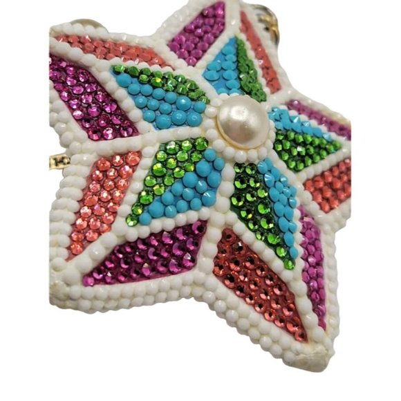 Vintage Judith Leiber Rare Jewel Encrusted Star Key Chain (A2641) - Picture 2 of 12